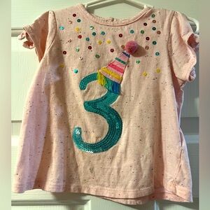 Girls Mud Pie 3T Birthday Shirt